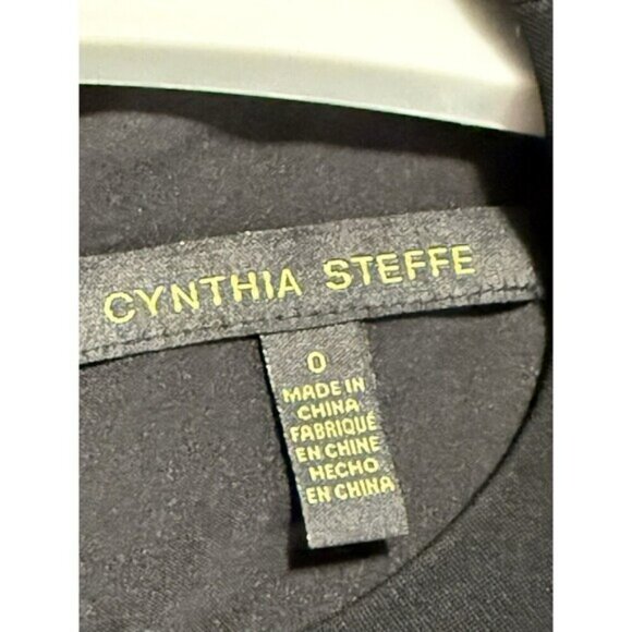 Cynthia Steffe Black Tulip Sleeve Shift Dress Sz 0 - Picture 5 of 6